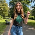 thumbnail image 4 of Womens Leopord Print Clover T Shirt Funny Cute Green Glitter St Paddys Day Shamrock Tee for Ladies Womens Graphic Tees, 4 of 9