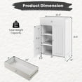 thumbnail image 3 of Bathroom Storage Cabinets, Freestanding Cabinet Organizers with Doors, Drawer and Adjustable Shelf, Modern Wooden Towel Floor Cabinet for Home, Entryway, Living Room, Kitchen (White), 3 of 8