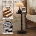 thumbnail image 6 of Maliowa Small Side Table, Round End Tables with Solid Wood Leg, Accent Drink Table for Living Room Bedroom Small Spaces, Black, 6 of 11
