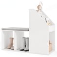 thumbnail image 1 of Costway Banc de Rangement pour Chaussures avec Coussin de Siège Amovible 3 Compartiments de Rangement Latéraux, 1 of 10