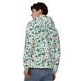 thumbnail image 4 of Kdxio Floral In Teal Print Men Hoodies Casual Hoodies for Men with Zip Pockets Full Zip Long Sleeve Sweatshirt Sports Hooded Jacket-3X-Large, 4 of 5