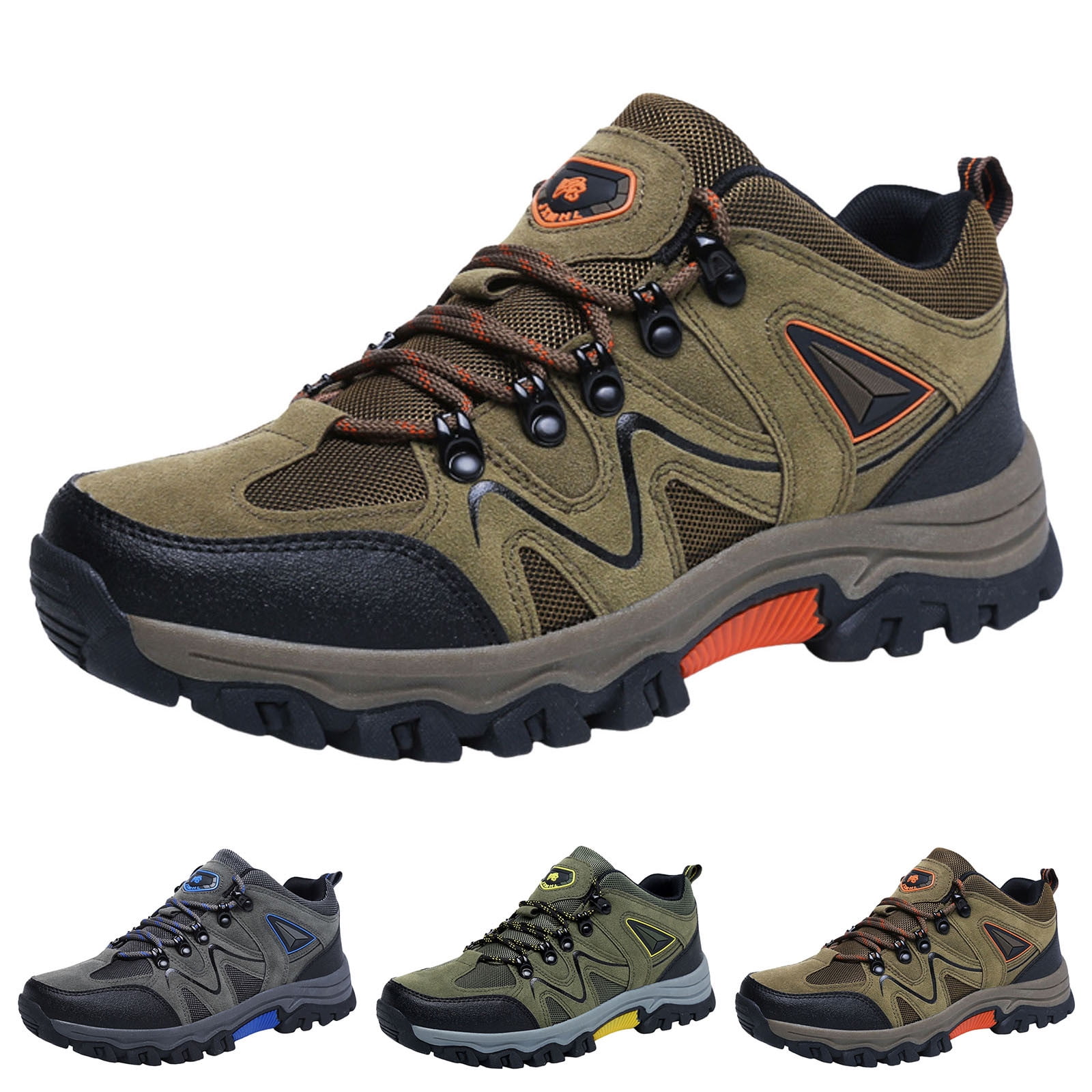 Mepaouo Men's Slip on Hiking Shoes Trekking Camping Walking Shoes Waterproof Anti Slip Outdoor Shoes