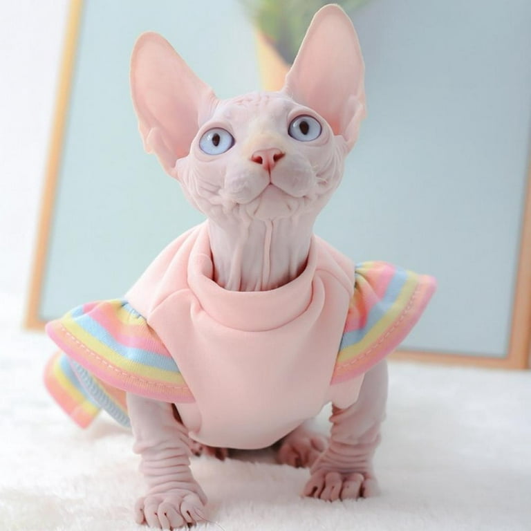 Clearance Rainbow Cat Clothes Kitty Fancy Dress for Hairless Cats Clothing  Small Animal Puppy Costume Kittens Vest 