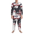 thumbnail image 3 of Fotbe American Flag Eagle Art Pattern Long Sleeve Pajama Set for Men,Sleepwear Set,2-piece Loungewear Set,Soft PJs Comfy Nightwear with Pockets-Large, 3 of 7