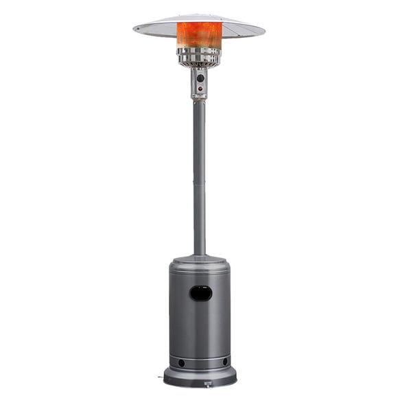 Costway Steel Outdoor Patio Heater Propane Lp Gas W/accessories (Silvery Gray)