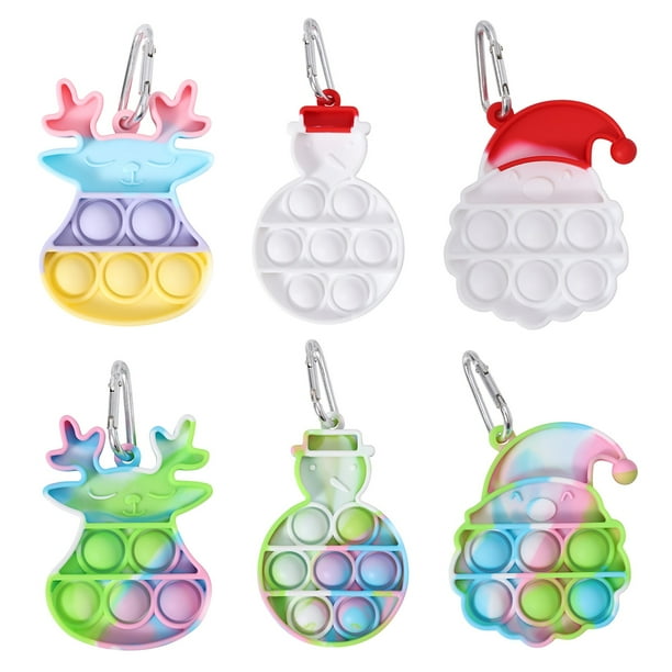 Sunisery Small Fidget Sensory Toys 6Pcs Christmas Halloween Push Pop