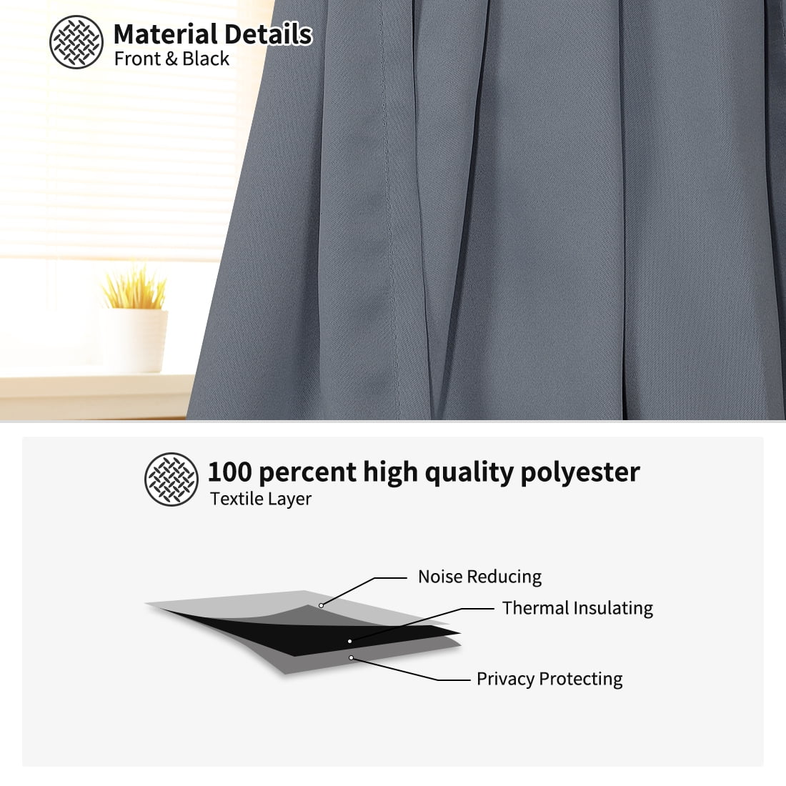 Unique Bargains Solid Window French Door Curtain Panel Dark Gray 25" x 40"