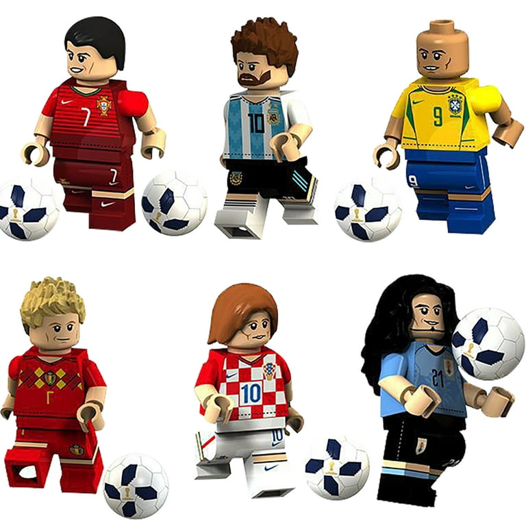 TOP-helper 8pcs / set Super Star Minifigures Toy Football Player Building  Blocks 