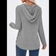 thumbnail image 5 of Sudadera con Capucha de Punto Acanalado Suave para Mujer, Suéter de Larga, Sudadera Ligera y Acogedora para Otoño. Gris XXL, 5 of 6