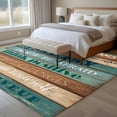 thumbnail image 4 of Large Area Rugs for Living Room Bedroom, Teal Brown Blue 6'x9' Rug Washable Carpet Runner Indoor Outdoor, Retro Farmhouse Wooden Grain Plank Non Slip Floor Mats Rug for Kitchen, Playroom, 4 of 8