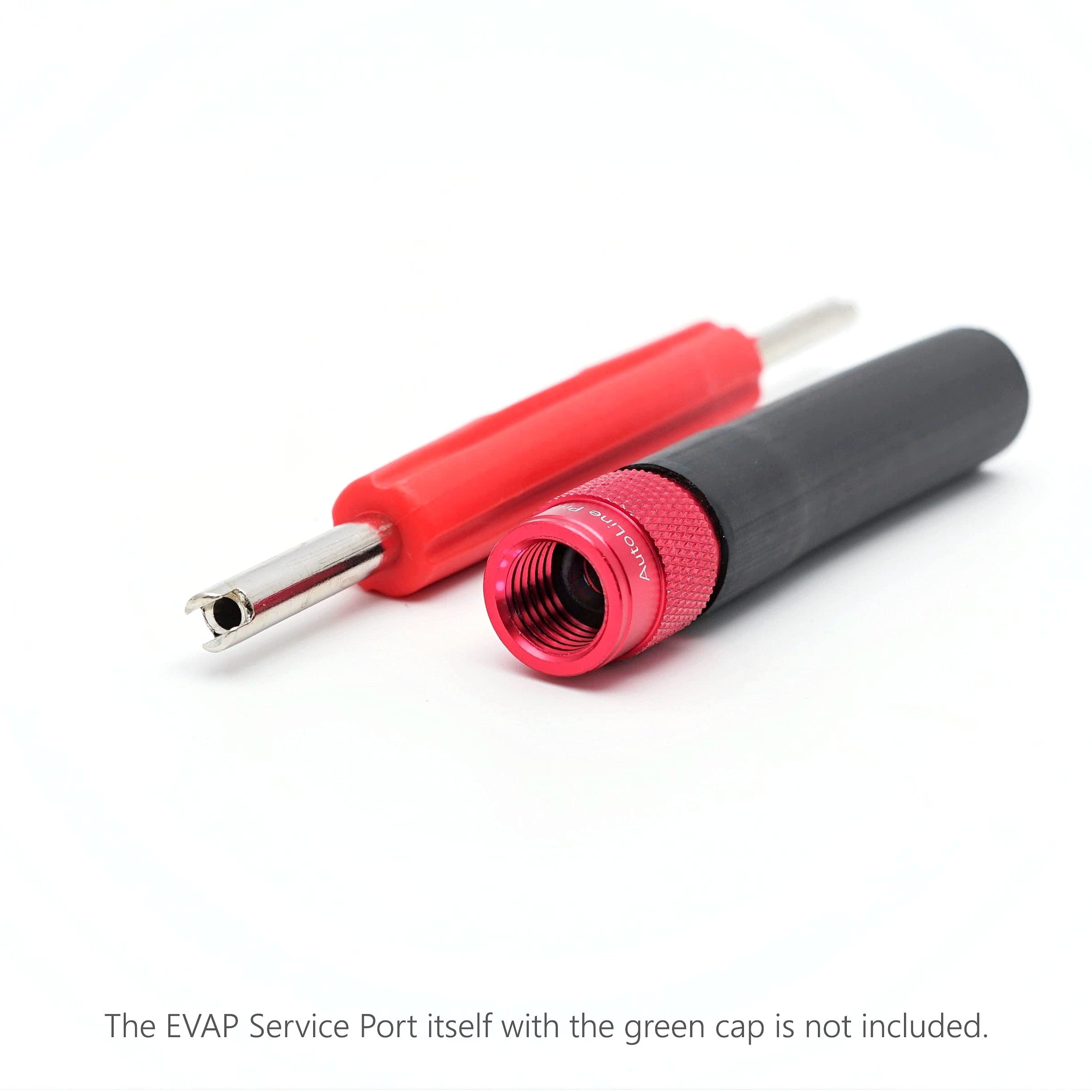 EVAP Smoke Machine Service Port Adapter - M12x1.5mm, Billet Aluminum Red, AUTOSAFEPARTS