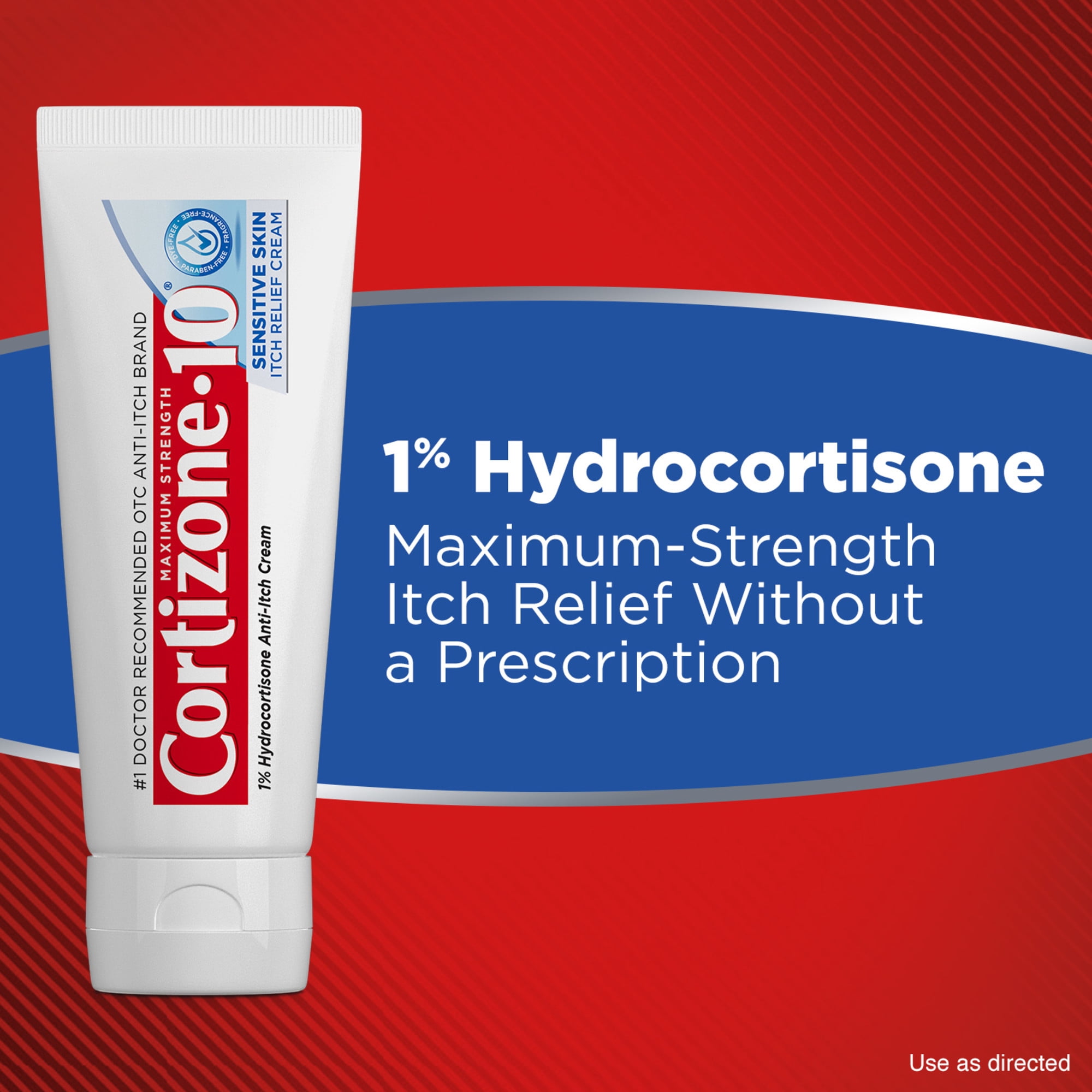 (3 pack) Cortizone-10 Maximum Strength Sensitive Skin Itch Relief Cream, 1% Hydrocortisone, Fast-Acting, Anti-Itch Cream for Bug Bites, Rash, Eczema, Psoriasis, Poison Ivy, Oak, Sumac & More, 2 oz