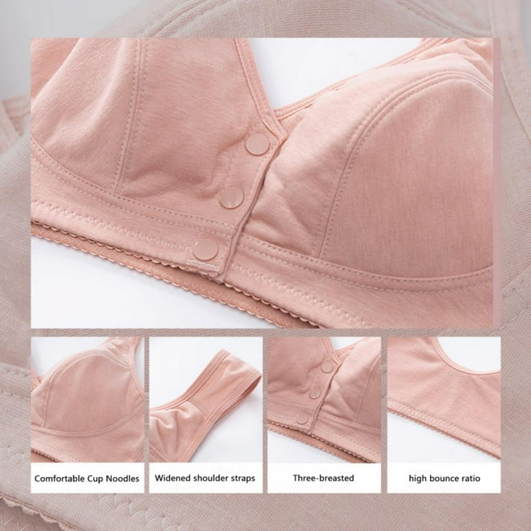 Women's Plus Size Front Close Comfortable Wirefree Cotton Bra