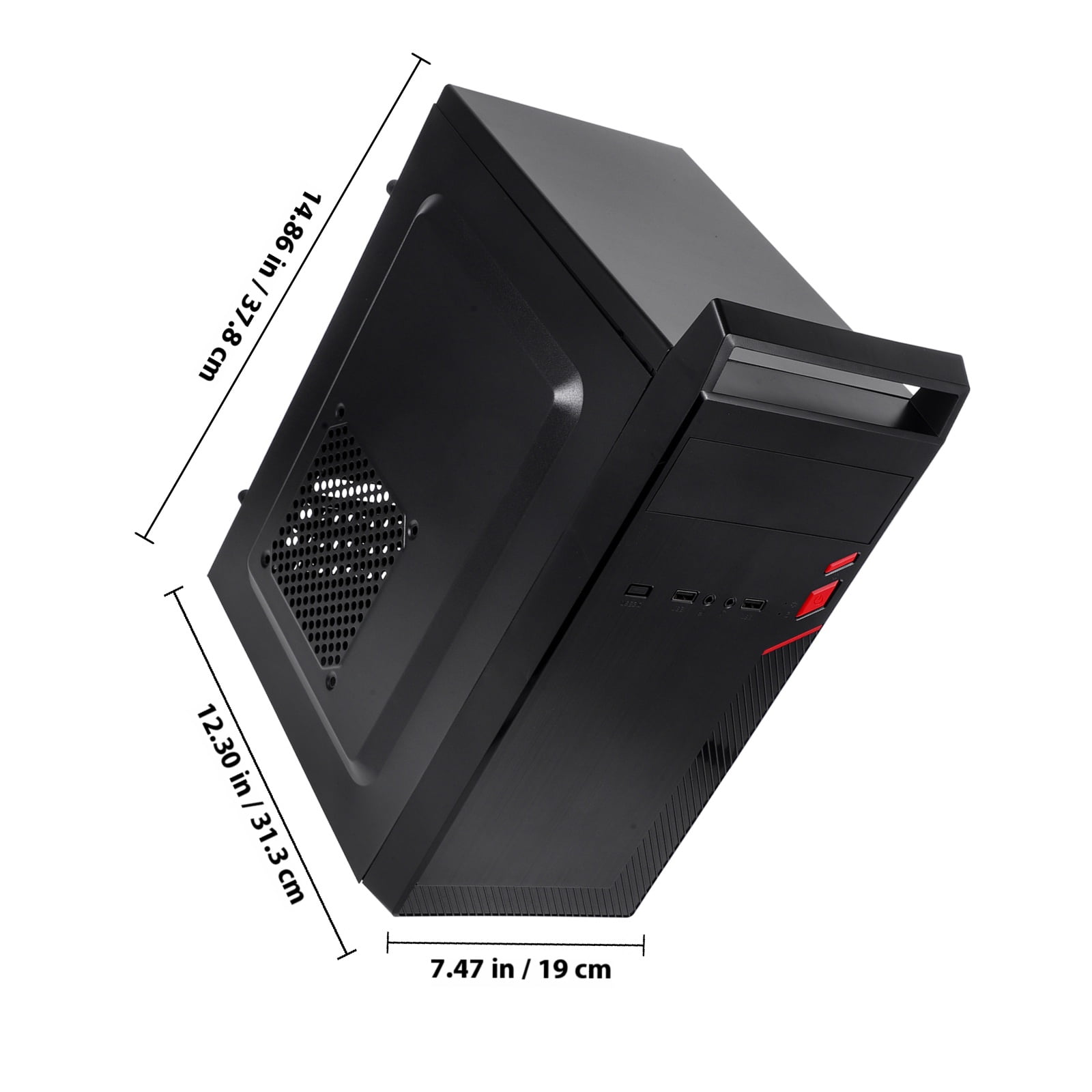OUNONA Black PC Computer Case 1 Piece Computer Holder for Desktop Tower