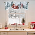 thumbnail image 2 of Christmas Tie Up Valances Curtain, Red Xmas Gnome Farmhouse Pine Tree Forest Snowflakes Adjustable Rod Pocket Short Window Treatment Tie Up Curtains Valances for Kitchen Living Room Bathroom 42x12 In, 2 of 9