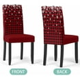 thumbnail image 5 of Stretch Chair Covers Set of 4, Christmas White Snowflake Universal Fit Elastic Decorative Dining Chairs Slipcovers for Wedding, Banquet, Red Black Buffalo Checkered, 5 of 6