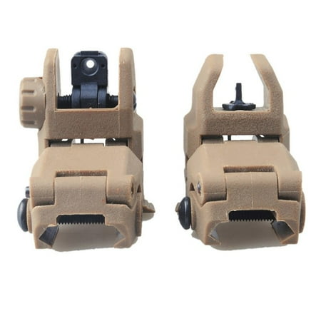 BALIGH 2 Pcs/lot Rail Gen1 Tactical Folding Front Rear Flip Up Backup Sights BUIS (Best Backup Iron Sights For Ar15)