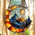 thumbnail image 4 of Moonlit Mountain Acrylic Suncatcher, Faux Stained Glass Night Sky Window Hanging, Mountain Decor for Nature Lovers, Gift for Home Decor 1844848952, 4 of 4