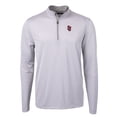 thumbnail image 2 of Men's Cutter & Buck  Gray/White St. John's Red Storm Big & Tall Virtue Eco Pique Micro Stripe Recycled Quarter-Zip, 2 of 3