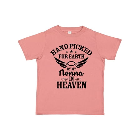 

Inktastic Handpicked for Earth By My Nonna in Heaven with Angel Wings Boys or Girls Toddler T-Shirt