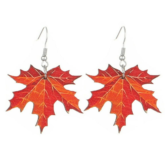 SIEYIO Autumn Maple Leaf Dangle Earrings Orange Plant Jewelry for Women Nature Present