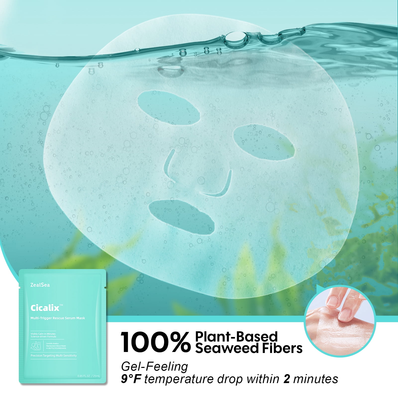 ZealSea 10PCS Cicalix & Ceramidbar Face Mask Skincare Set, Derm
