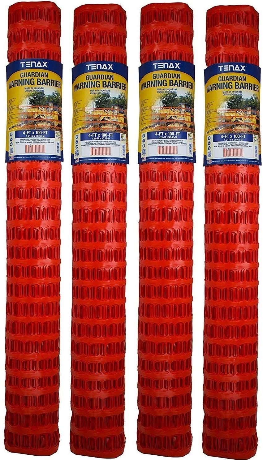 4-Feet by 100-Feet Pack of 3 Orange Tenax 2A060006 Guardian Economy Safety Fence 