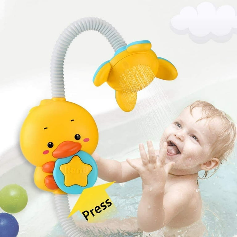 Baby Products Online - Toddler Bath Toy Set - Interactive Baby Shower Toys,  Bath Time for Kids with Yellow Duck Slide Bath Toys, Floating Splash Toys,  & - Kideno