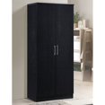 thumbnail image 2 of Hodedah 2 Portes Armoire Boisée avec 4 Étagères en Finition Noire, 2 of 6