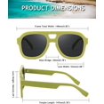 thumbnail image 3 of FEISEDY Vintage Aviator Sunglasses Double Bridge Women Men Large Square Thick Frame Trendy Eyewear UV400 B2846, 3 of 14