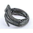 thumbnail image 4 of Alilang Womens Gunmetal Tone Black Rhinestones Antique Snake Wrap Bangle Bracelet, 4 of 5