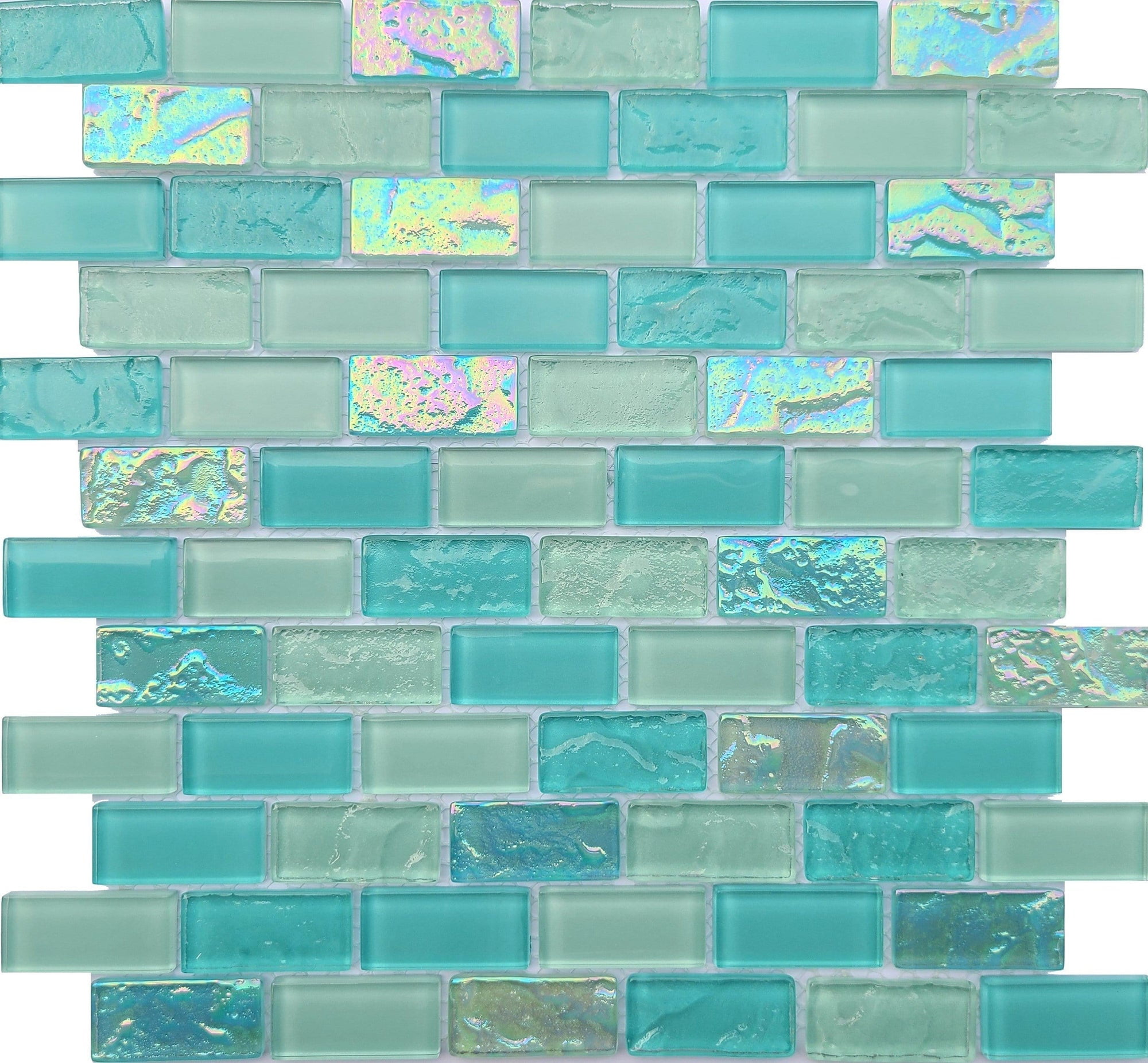 Bahamas Aqua 1x2 Glass Tile Pool Tile and Walls Tiles and Deco 12in x 12in
