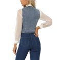 thumbnail image 3 of INSPIRE CHIC Women's Denim Vest V Neck Button Down Casual Jean Waistcoat Sleeveless Jakcet S Dusty Blue, 3 of 6