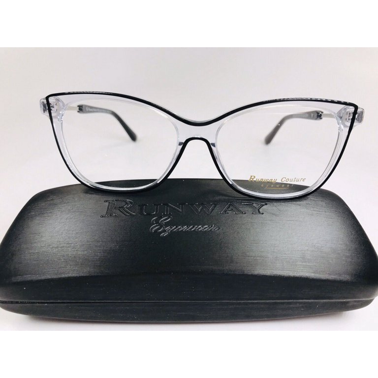 New Designer Inspired Runway Couture RCE-294 Black & Crystal Eyeglass 54mm +Case Runway Couture RCE 294 Eyeglasses - Go-Optic.com main image 4