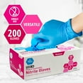 thumbnail image 2 of MEDPRIDE Nitrile Gloves Powder-Free Disposable Gloves – Blue, Large, 200-Pack, Durable Latex Free Non-Slip Medical Gloves for Cleaning, Cooking & Food Prep, 2 of 5