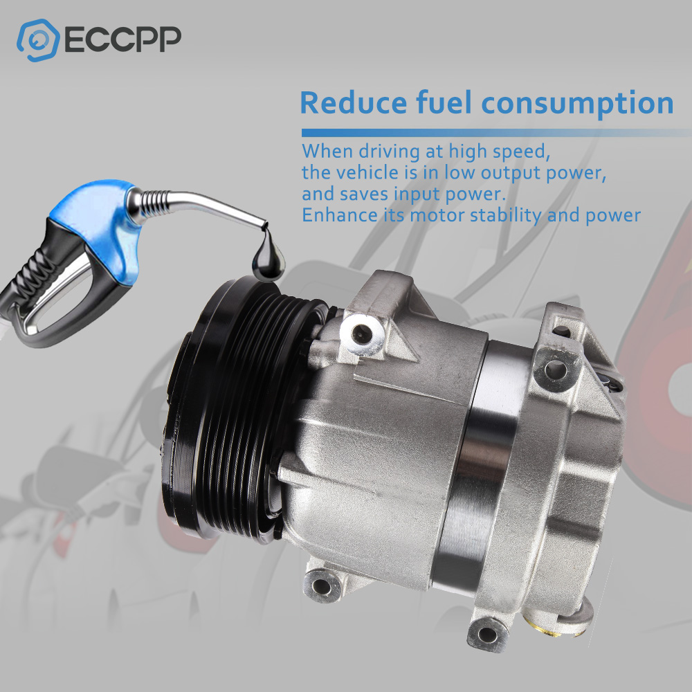 ECCPP AC Compressor with Clutch CO 11027C fit for 2004-2008 Ch-evrolet Aveo Aveo5 1.6L 2004-2008 P-ontiac Wave Wave5 1.6L