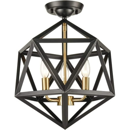 

JSTCL Industrial Black 3 Light Flush Mount Ceiling Light Fixture