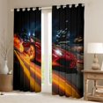 thumbnail image 2 of jejeloiu Red Sport Car Curtains Pack of 2 (42x84 Each),Speed Game Curtains Blackout For Racing Gamer, 2 of 6