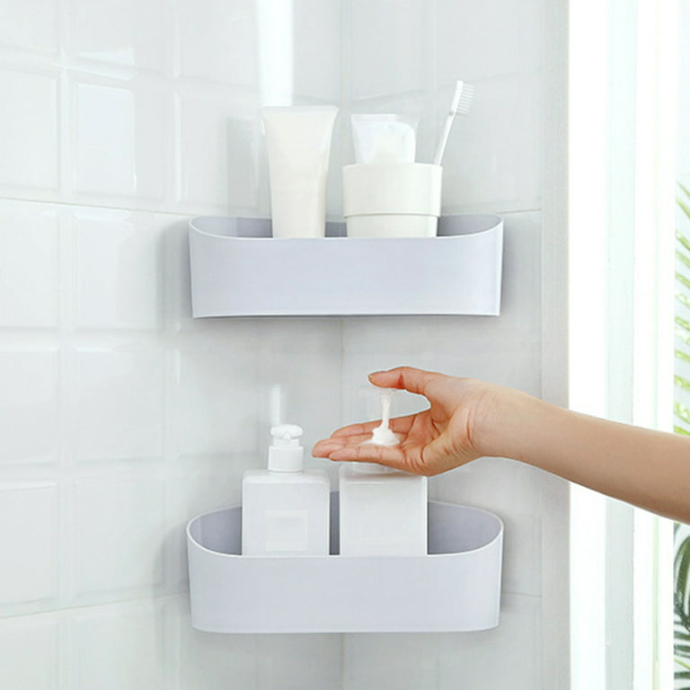 Cheers.US Corner Shower Caddy & Soap Dish Suction Cup Wall Mounted Plastic  Bathroom Shelf, Strong and Sturdy Organizer Shower Rack, Heavy Duty