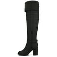 thumbnail image 3 of Journee Womens Alyza Buckle Detail Over-the-Knee Inside Zipper Almond Toe Comfort Sherpa Boots, 3 of 11