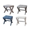 thumbnail image 7 of 20" Chic Biege Polyester Vanity Stool with Nailhead Trim, Set of 2, 7 of 7
