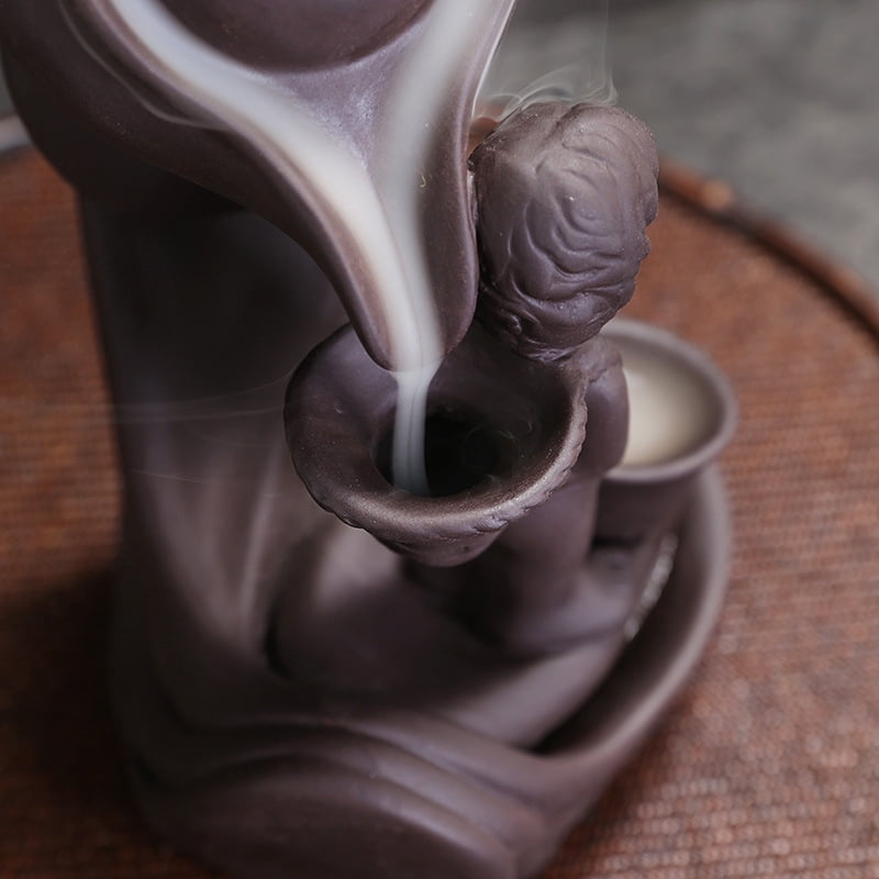 Buddha Hand Series Backflow Incense Burner Indoor Smoke Waterfall Incense Holder Creative Ceramic Incense Burner (Boy)