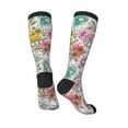 thumbnail image 4 of Balery Skull And Flowers Fun Novelty Socks Men'S Women'S Crew Socks Funny Crazy Novelty Socks Quirky And Cool Socks, 4 of 9