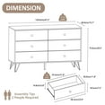 thumbnail image 2 of YouTrend 6 Drawer White Dresser,Adult Chest of Drawers with Golden Handles & Legs for Bedroom,Living Room,Hallway, 2 of 10
