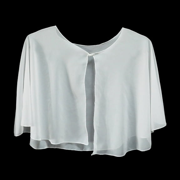 White Chiffon Shawl Wrap Summer Soft Capelet Wedding Bridal Accessory Shoulder Cover Up Bolero Flapper Shawls Shrug Cape Elegant Scarves for Women
