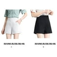 thumbnail image 4 of Minnieouse Primavera Verano cintura alta elegante Color sólido Casual A-line pantalones cortos sueltos pierna ancha traje Delgado señoras Prendas para la parte inferior del cuerpo Negro S, 4 of 6