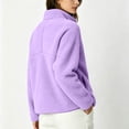thumbnail image 6 of Caywon Cozy Women's Half Zip Fleece Sweatshirt with Stand Collar and Kangaroo Pocket, Loose Fit Long Sleeve Pullover for Fall and Winter, 6 of 7