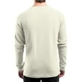 thumbnail image 3 of Inglocry Men's Waffle Henley Shirts Crewneck Lightweight Sweater Long Sleeve Causal Knitted Pullover T Shirt White L, 3 of 4