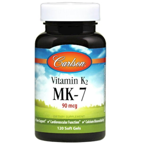 Carlson Laboratories Vitamin K2 as MK7 90 mcg 120 Softgel
