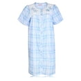 thumbnail image 5 of JEFFRICO House Dresses for Women with Pockets - Lightweight Breathable Short Sleeve Muumuu & Nightgowns - Snap Front Housecoat and Dusters for Women, 5 of 7